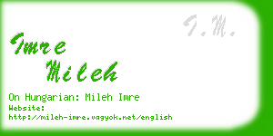 imre mileh business card